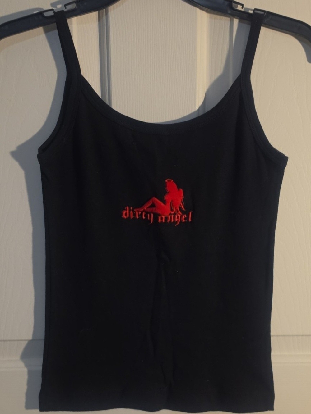 Black Tank with Red Logo Graphic